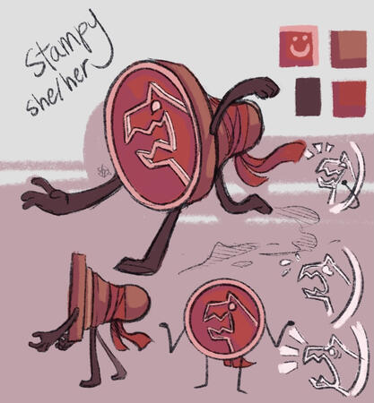 Stampy, the cool aunt of the group (Bio, Doodle, and herself) who likes to keep a upbeat mood, but can also tone down to help those struggling. She commonly plays pranks on Bio with Doodle.