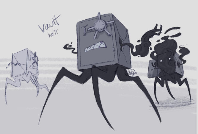 (Ref outdated) Vault. An intimidating contender of the competitor in the Barren Universe. With his life on the line, he gets extremely frustrated with his team when they fail. Especially Locket.